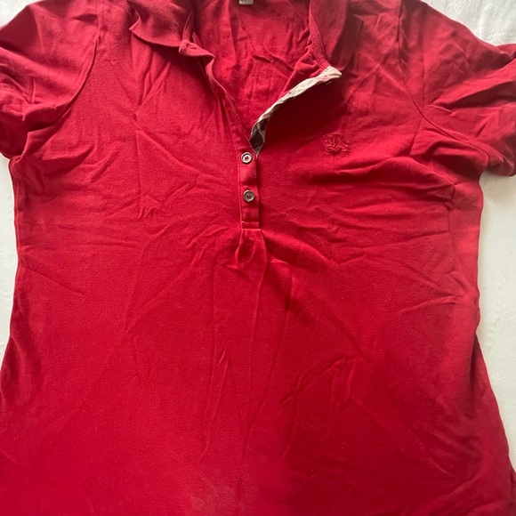 Burberry Red Button Down Shirt - Picture 1 of 4